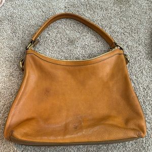 Frye shoulder tan leather purse